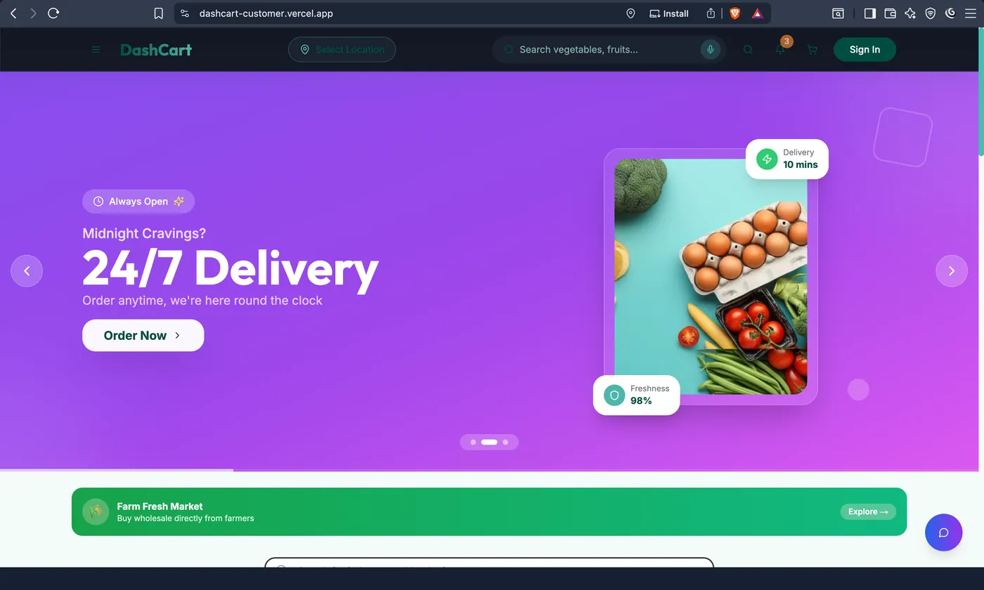 Dash Cart - AI-powered hyperlocal commerce platform
